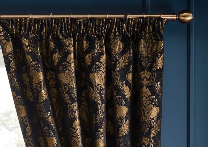 Shiraz Pencil Pleat, Black - Ready Made Curtains - Image 9
